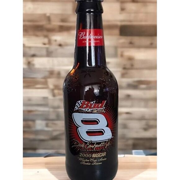 Dale Earnhardt Jr.‎ 15inH Glass Budweiser Bottle Rookie Season 2000 Winston #351 - Picture 1 of 5